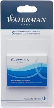 WATERMAN Inks Long Standard serenity modrá 8ks / Atramentové bombičky / do plniacich pier WATERMAN (S0713021)