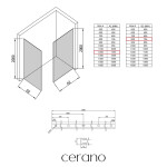 CERANO - Sprchová zástena Walk-in Crystal TL/P - 8 mm - bezvzperový systém - biela matná, ryhované sklo - 120x80x200 CER-8050BD5488