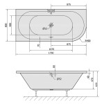 POLYSAN - VIVA L asymetrická vaňa 175x80x47cm, biela 70119