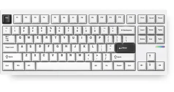 MCHOSE GX87 Ultra Vintage sivá / herná bezdrôtová klávesnica / mechanická / Vintage White / 2.4GHz / BT / US Layout (MC-GX87-A5)