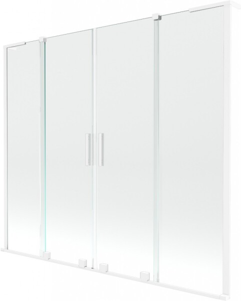 MEXEN/S - Velar L Duo dvojkrídlová posuvná vaňová zástena 200 x 150, transparent, biela 896-200-003-02-20