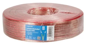 LogiLink Reproduktorový kábel priehľadný / Reproduktorový kábel / 2x 0,75 mm2 / 100 m (CA1078)
