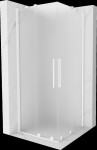 MEXEN/S - Velar Duo sprchovací kút, posuvné dvere 80 x 80, dekor, biela 871-080-080-32-20