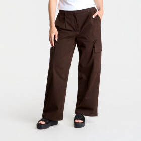 Kalhoty Calvin Klein Jeans Cotton Ewaist Cargo Pant Dark Coffee XS