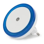 ENTAC Nočné svetlo okrúhle modré / Do zásuvky / Súmrakový senzor / 0,5 W / 6400 K / 25 lm (ENL-CC-0.5W-DSB)