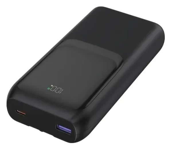Gembird PB20-PD20-LCD-01 čierna / Powerbanka / 20000 mAh / 20 W / integrované káble (PB20-PD20-LCD-01)