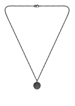 Hugo Boss Pánsky čierny náhrdelník z ocele Double B 1580762