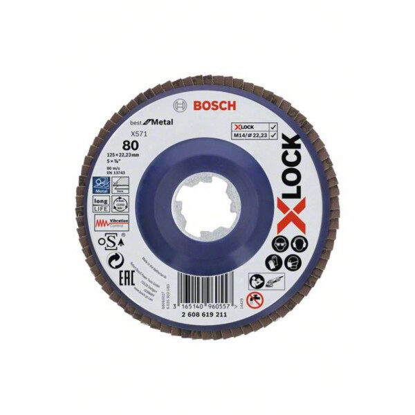 BOSCH Best for Metal Lamelový brúsny kotúč X571, 125x22,23mm, 2608619211