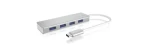 Icy Box IB-HUB1425-C3 USB Hub strieborná / 4X USB 3.0 / s pripojením USB-C (IB-HUB1425-C3)