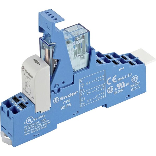 Finder 48.P5.7.024.5050 reléový modul, 250 V/AC, 15 A, 2 prepínacie, 1 ks; 48.P5.7.024.5050