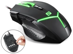Sandberg Destroyer FlexWeight / optická herná myš / 4000 DPI / 9 tlačidiel / USB / 5 závaží / LED podsvietenie / čierna (640-19)