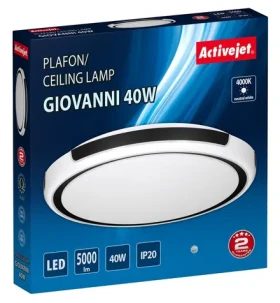 Activejet AJE-GIOVANNI čierna/biela / Stropné LED svietidlo / 40W / 60x LED / 5000 lm / 4000K / IP20 (AJE-GIOVANNI 40W)