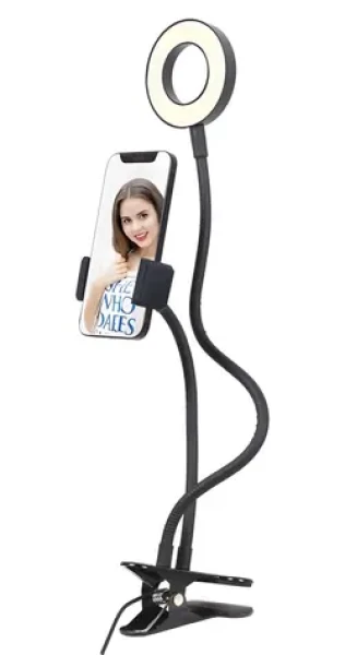 C-tech Gembird / LED selfie kruh s držiakom telefónu / USB napájanie (LED-RING4-PH-01)
