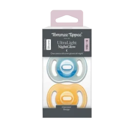 Tommee Tippee Ultra-light Night silikónový cumlík 0-6m 2ks oranžová a modrá (433805-T)
