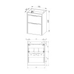 Mereo Vigo, kúpeľňová skrinka s keramickým umývadlom 51 cm, biela CN310