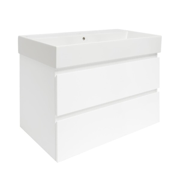 Kúpeľňová skrinka s umývadlom SAT B-Way 79x50x45 cm biela lesk BWAY280WU2BI BWAY280WU2BI