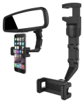 Hurtel nastaviteľný držiak telefónu na spätné zrkadlo auta čierna / Držiak do auta / Univerzálny