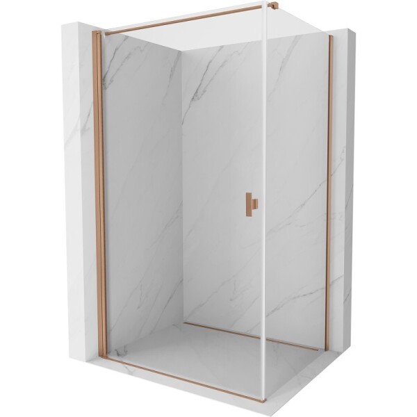 MEXEN/S - Mist-B sprchovací kút dvere krídlové 70 x 75, transparent, meď kartáčovaná 8A2T-070-075-65-00
