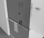 CERANO - Sprchová zástena Walk-in Crystal Ľ/P - 8 mm + polička/držiak na uteráky - bezvzperový systém - chróm, grafitové sklo - 150x200 CER-8050BD6869