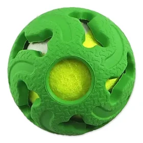 Dog Fantasy Gumová loptička s tenisákom zelená 5 cm (454-31272)