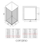 CERANO - Sprchovací kút Antelo Duo Ľ/P - 6 mm - chróm, transparentné sklo - 110x90x190 - otočný CER-8050BD149