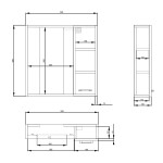 AQUALINE - ZOJA/KERAMIA FRESH STRIP galérka s LED osvetlením, 60x60x14cm, pravá, dub platin 45028S