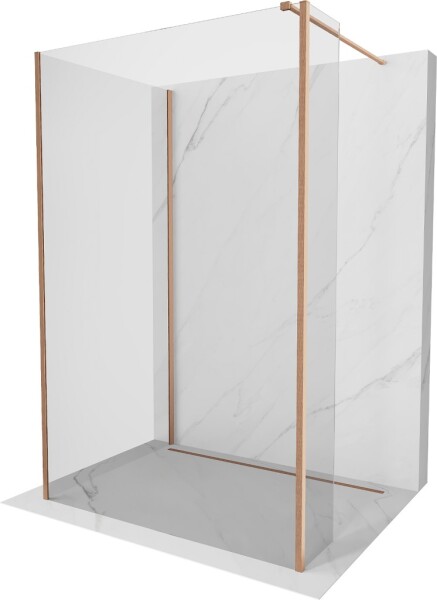 MEXEN/S - Kioto Sprchová zástena WALK-IN 110 x 105 x 40, transparent, meď kartáčovaná 800-110-105-221-65-00-040