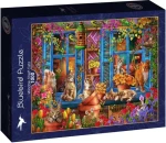 BlueBird Puzzle Parapet s mačkami /1000 dielikov/ od 14 rokov