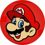 Jedlý papier Super Mario hlava na červenom pozadí 19,5 cm - Pictu Hap - Pictu Hap