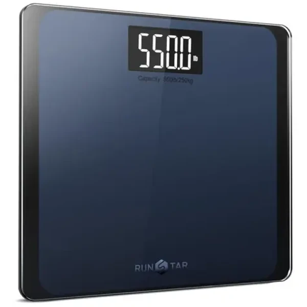RunStar D550 modrá / Osobná váha / nosnosť 250 kg / sklenená plocha / LCD displej (BG1911L)
