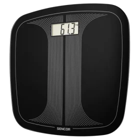 Sencor SBS 2406BK čierna / Osobná váha / Tvrdené sklo / LCD / 150 kg / kg/lb / 1x CR2032 (8590669338375)