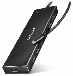 Axagon HUE-F7C, 7x USB 3.2 Gen 1 ALU FLAT CHARGING húb, micro USB napájací konektor, kábel USB-C 30cm (HUE-F7C)