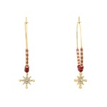 Pierre Lannier Pozlátené kruhové náušnice s príveskom hviezdy Antharea BJ25A2251