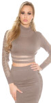 Trendy Koucla belly pullover with lace Einheitsgroesse