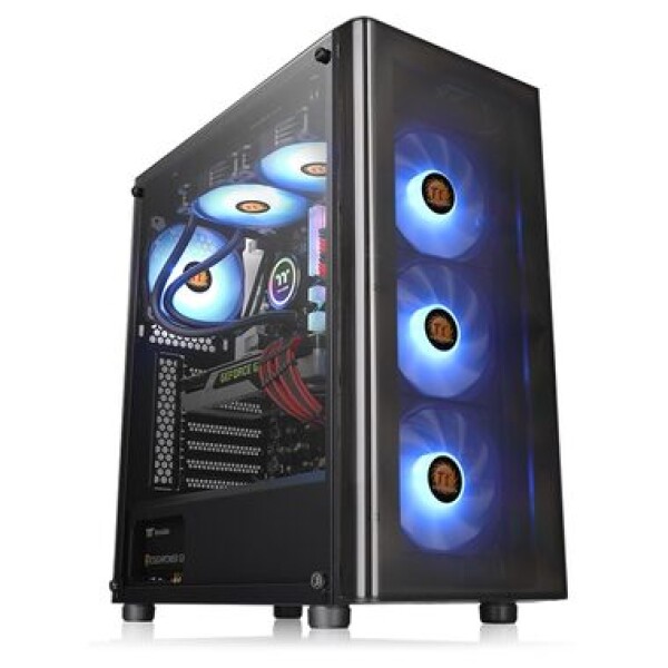 Thermaltake V200 TG RGB čierna / ATX / 1x USB-A 3.0 / 2x USB-A 2.0 / 4X 120mm RGB / bez zdroja / priehľadná bočnica (CA-1K8-00M1WN-01)