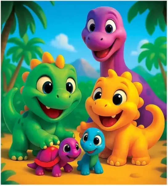 Wooden City Drevené puzzle Dinosaury