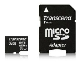 Transcend Micro SDHC 32GB + SD adaptér / Micro SDHC / 32GB / Class 10 UHS-1 (TS32GUSDU1)