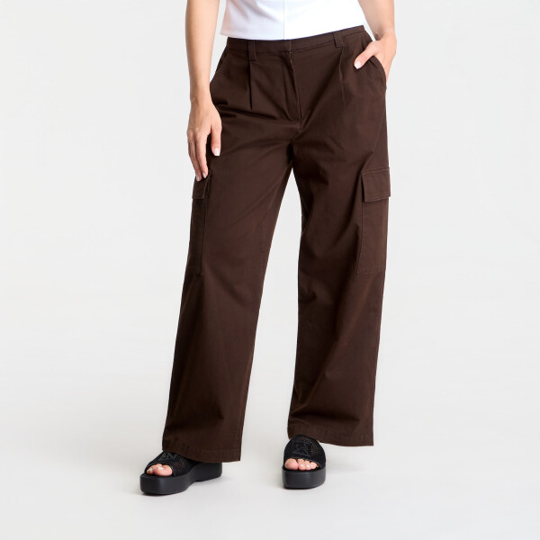 Kalhoty Calvin Klein Jeans Cotton Ewaist Cargo Pant Dark Coffee XS