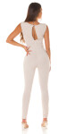 Sexy jumpsuit with golden buckle green S