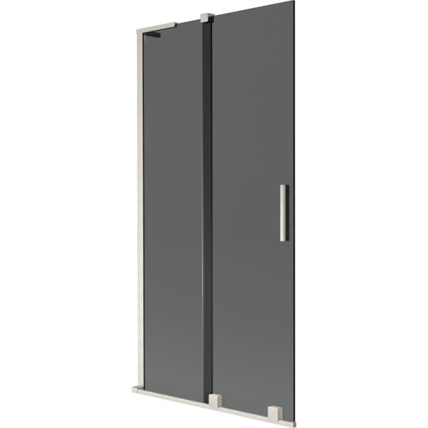MEXEN/S - Velar L dvojkrídlová posuvná vaňová zástena 95 x 150, grafit, nikel kartáčovaný 896-095-003-41-97