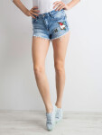 Dámské riflové kraťasy s nášivkami model 15154769 - FPrice Velikost: S, Barvy: jeans