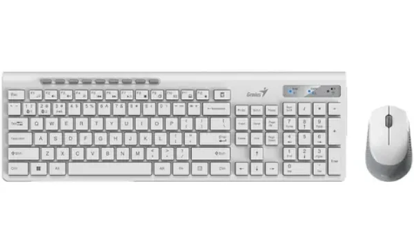 Genius SlimStar 8230 biela / Bezdrôtový set Bluetooth + 2.4GHz / USB / CZ+SK layout (31340015403)