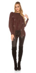 Trendy KouCla glitter bat jumper with lacing Einheitsgroesse