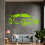 Veselá Stena Samolepka Audi Auto Farba: fialová, Veľkosť: 100 x 40 cm
