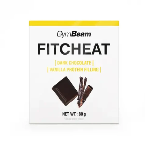 Proteínová čokoláda Fitcheat - GymBeam (horká čokoláda vanilka, 80 g) (30539-7-80g-darkchocolatevanilla)
