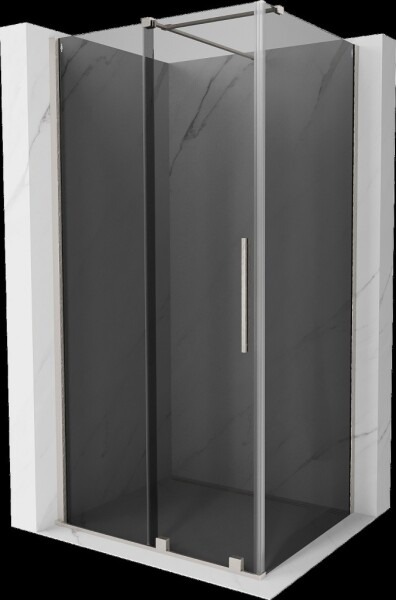 MEXEN/S - Velár sprchovací kút, posuvné dvere 120 x 85, grafit, nikel kartáčovaný 871-120-085-41-97