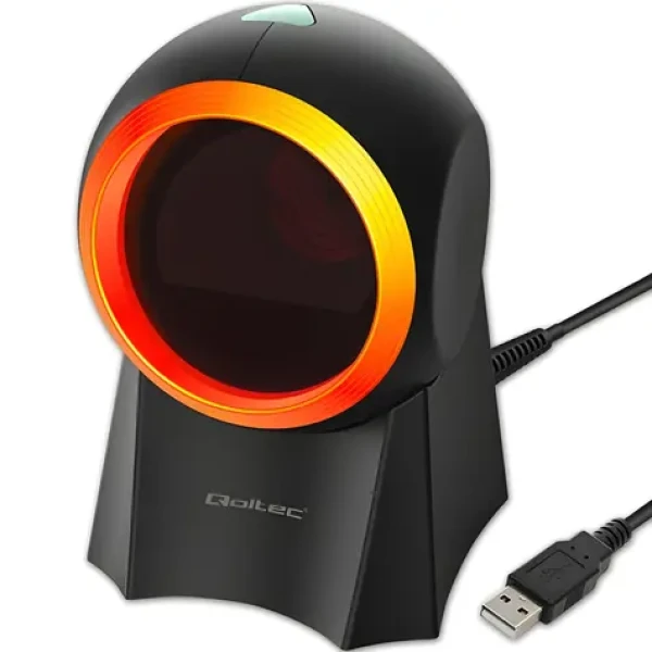 Stacionárny snímač čiarových kódov 1D a 2D čierna / USB / kábel 1,75 m (50857)