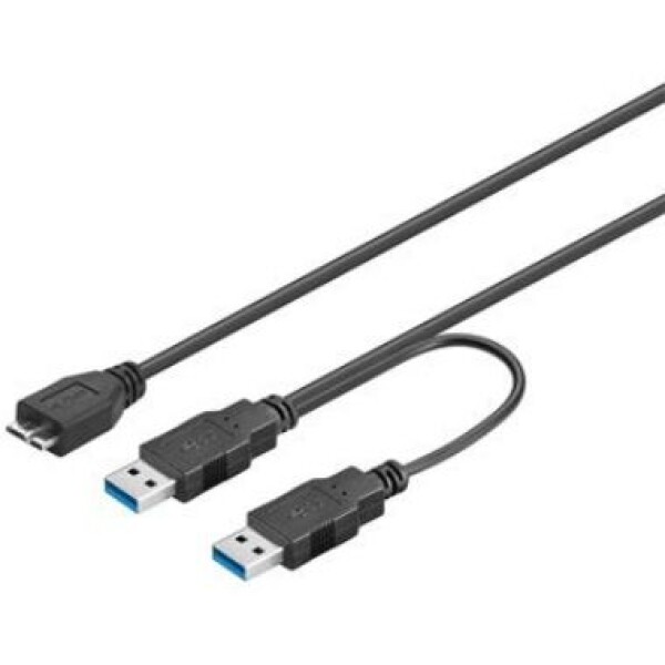 PremiumCord USB 3.0 napájací Y kábel A/M + A/M - Micro B/M (4040849957468)