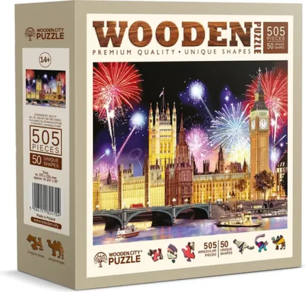 Wooden City Drevené puzzle Nočný Londýn