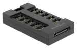 DeLock RGB Hub čierna / Rozbočovač ARGB LED / 10 kanálov / 5V (64128)